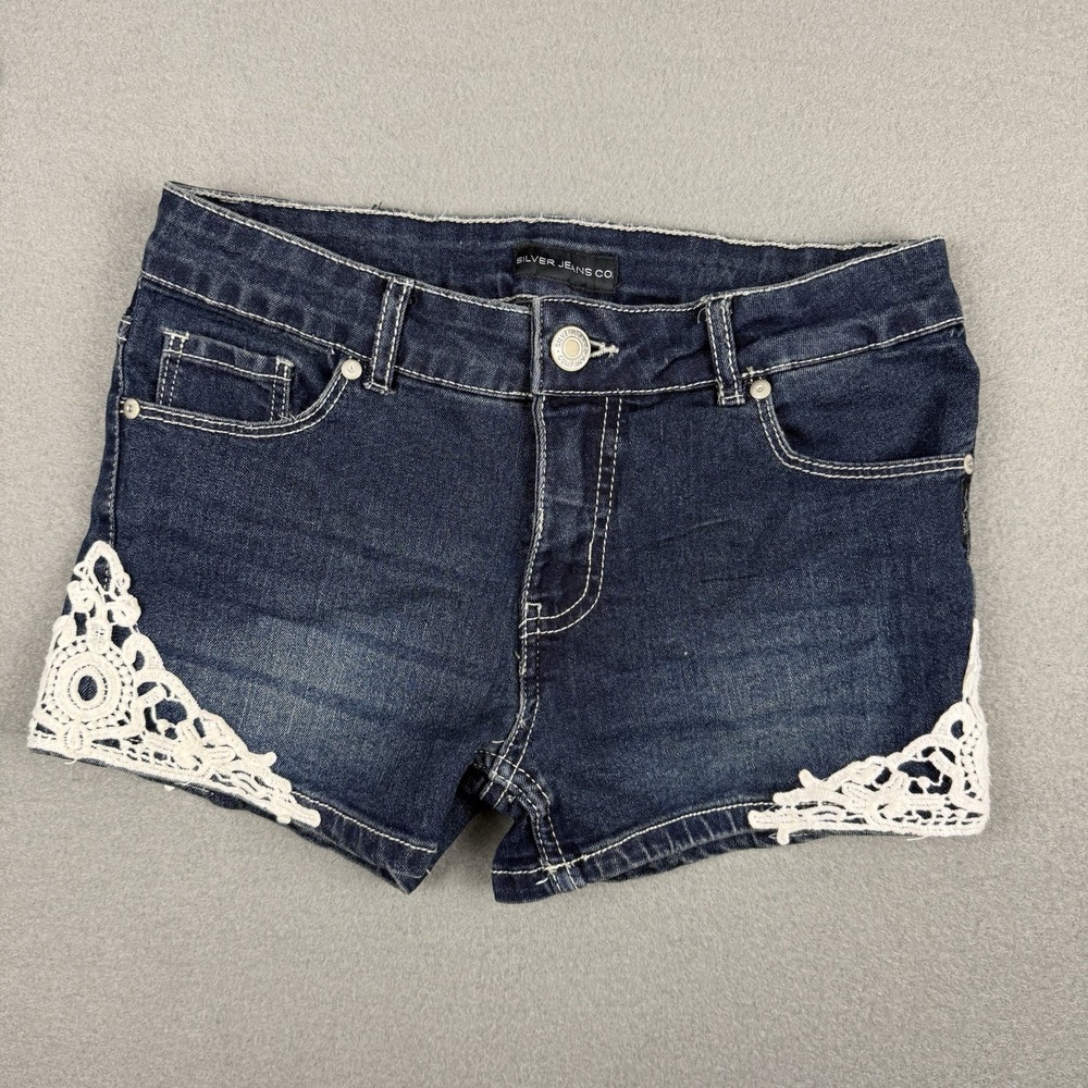 Silver Jeans‎ Shorts Womens 12 Blue Lacy Short